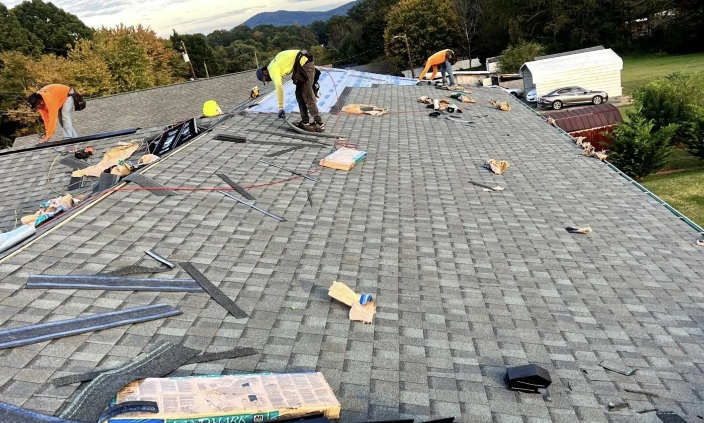 Large commercial roof replacement by S&S Roofing in the Hickory, NC area